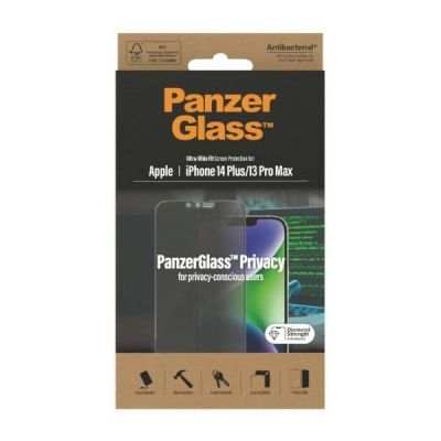 8. Szkło hartowane PanzerGlass Ultra-Wide Fit antybakteryjne prywatyzujące na iPhone 14 Plus / 13 Pro Max