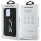 8. Etui Karl Lagerfeld HC Grained PU Cardslot Metal Signature na iPhone 16 Pro - czarne