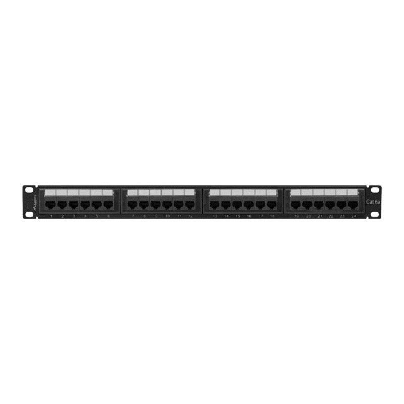 3. LANBERG PATCH PANEL 24 PORT 1U 19" KAT.6A UTP CZARNY PPUA-1024-B