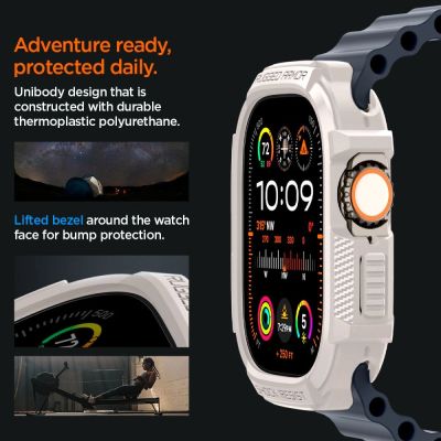 11. Etui Spigen Rugged Armor na Apple Watch Ultra 1 / 2 (49 mm) - beżowe