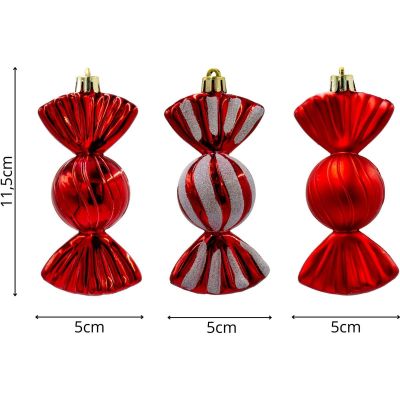 2. BOMBKA FORMÓWKA PLASTIKOWA BEZPIECZNA CUKIERKI 6SZT MICA CZERWONE