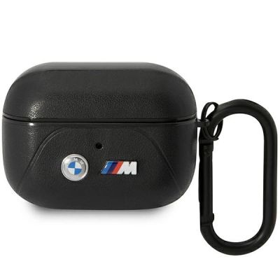 Etui BMW Leather Curved Line na AirPods Pro - czarne