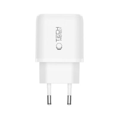 3. Ładowarka sieciowa Tech-Protect NCA45W-GAN 2-Porty USB-C / USB-A 45W - biała