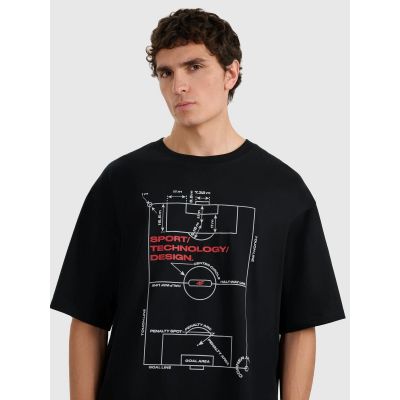 4. T-shirt oversize z nadrukiem męski 4F 4FRAW25TTSHM3257-20S