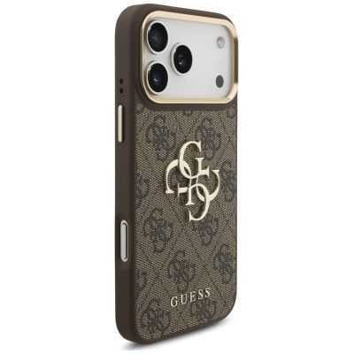 4. Etui Guess 4G Big 4G Classic Logo Big Strap Metal Buttons na iPhone 18 Pro Max / 17 Pro Max - brązowe