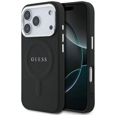 Etui Guess Classic Logo MagSafe na iPhone 17 Pro - czarne