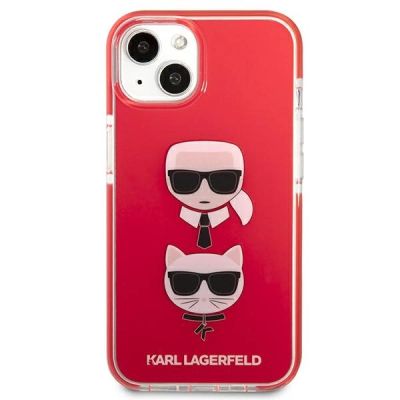 3. Etui Karl Lagerfeld Karl&Choupette Head na iPhone 13/ 14 / 15 - czerwone