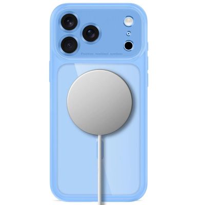 4. Etui Tech-Protect MagPeak MagSafe CC na iPhone 18 Pro / 17 Pro - przezroczysto-błękitny