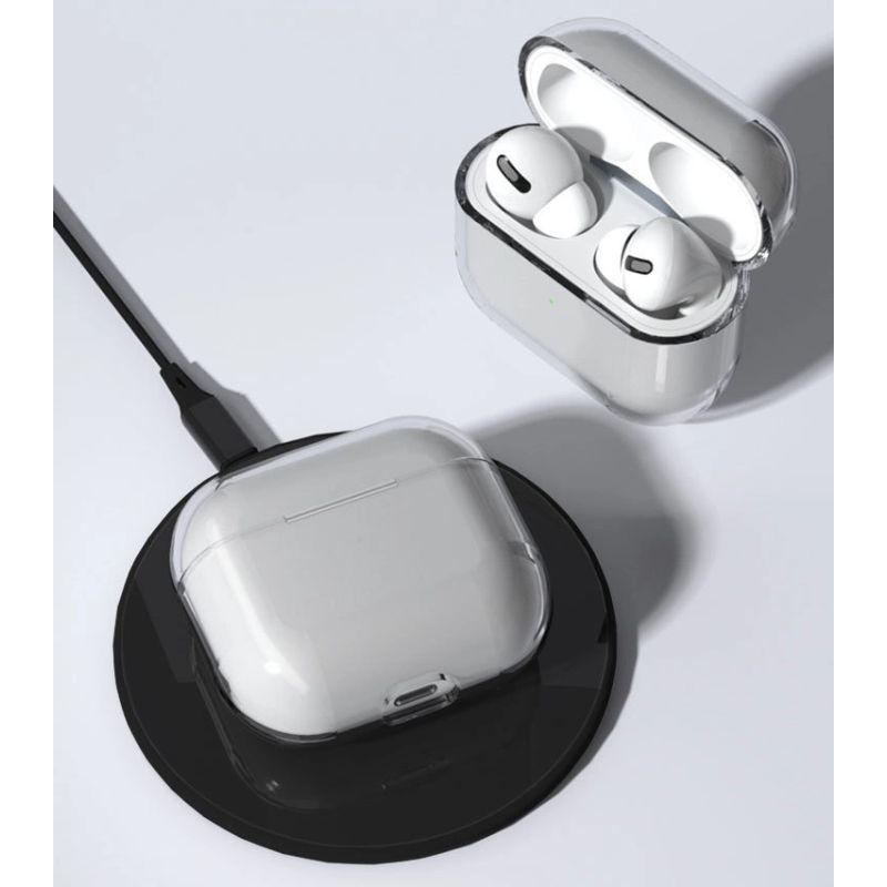 3. Etui do AirPods 2 / AirPods 1 sztywny mocny pokrowiec na słuchawki przezroczysty (case A)