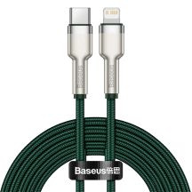 Kabel Baseus Cafule PD 20W USB-C - Lightning z metalowymi końcówkami 2m - zielony