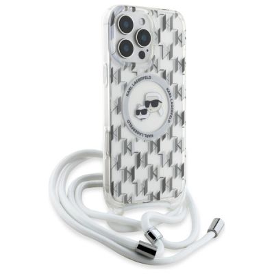 3. Etui Karl Lagerfeld IML Crossbody Monogram Karl & Choupette Head MagSafe na iPhone 16 Pro - przezroczyste
