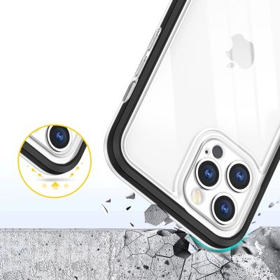 6. Clear 3in1 etui do iPhone 12 Pro żelowy pokrowiec z ramką czarny