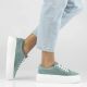7. Skórzane półbuty sneakersy damskie ażurowe zielone Filippo  DP7520/26
