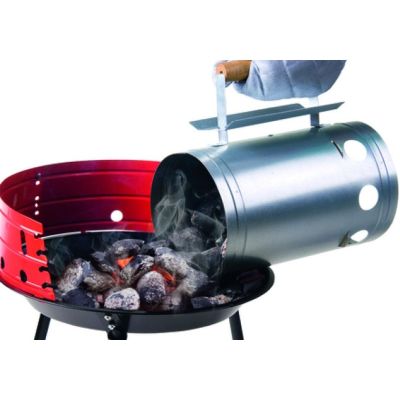 13. KOMIN ROZPALACZ DO GRILLA WYS. 27,5CM Z DREWNIANĄ RĄCZKĄ