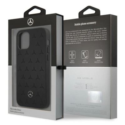 8. Etui Mercedes Leather Stars Pattern na iPhone 12 Pro Max - czarne