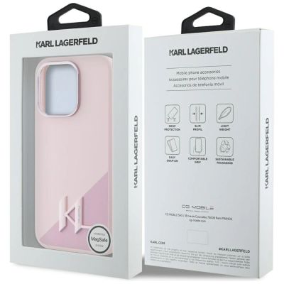 8. Etui Karl Lagerfeld Silicone Shadow Metal Initial MagSafe do iPhone 15 Pro Max różowy