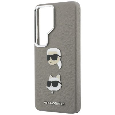 6. Etui Karl Lagerfeld Saffiano Double Heads Metal na Samsung Galaxy S26 Ultra - srebrne