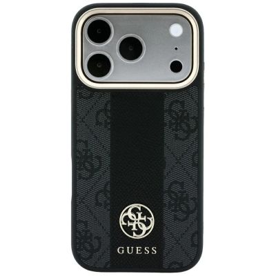 3. Etui Guess 4G with Stripe Round and Classic Logos MagSafe na iPhone 17 Pro / 18 Pro - czarne