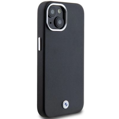 4. Etui BMW Signature Wrapped Metal MagSafe na iPhone 15 Plus / 14 Plus - czarne