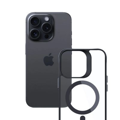12. Etui 3mk Satin Armor MagCase z MagSafe na iPhone 14 Pro Max - przezroczyste z czarną ramką