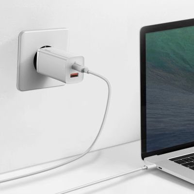 10. Baseus GaN2 Lite szybka ładowarka sieciowa 65W USB / USB Typ C Quick Charge 3.0 Power Delivery (azotek galu) biały (CCGAN2L-B02)
