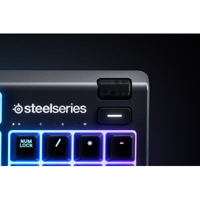 6. SteelSeries Apex 3 Gaming Keyboard, US Layout, Wired, Black SteelSeries Apex 3  Gaming keyboard IP32 water resistant for protection against spills, Customizable 10-zone RGB illumination reacts to games and Discord, Whisper quiet gaming switches last
