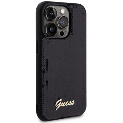 4. Etui Guess Sequin Script Metal na iPhone 13 Pro Max - czarne