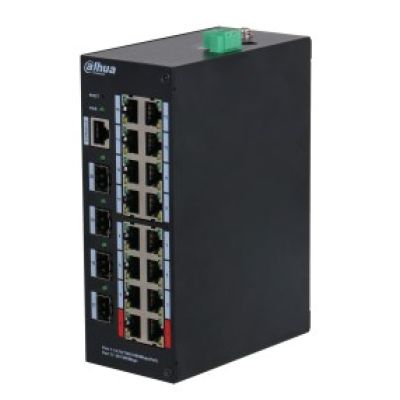 2. Dahua Technology HS4420-16GT-190 przełącznik sieciowy Zarządzany L2 Gigabit Ethernet (10/100/1000) Obsługa PoE Desktop Czarny