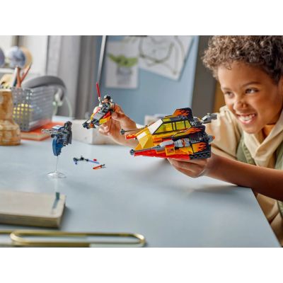9. LEGO STAR WARS 75414 Płomienny śmigacz śnieżny