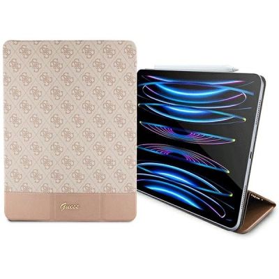 3. Etui Guess 4G Stripe Allover na iPad Pro 12.9" - różowe