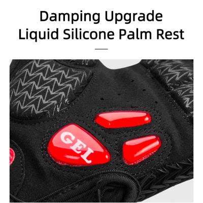 2. Rękawiczki rowerowe Rockbros S169BR XL z wkładkami żelowymi - czarno-czerwone