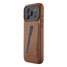 Mujjo Wallet Leather Case - etui skórzane do iPhone 17 Pro Max kompatybilne z MagSafe (tan)