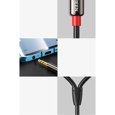 5. Kabel Ugreen AV116 10583 audio mini jack 3,5 mm (męski) / 2RCA (męski) 1.5m - czarny
