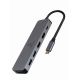 4. GEMBIRD MULTI ADAPTER USB TYP-C 3W1 SREBRNY HUB USB, HDMI, PD (100W)