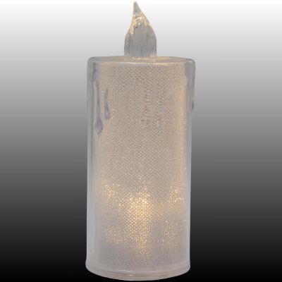 10. ŚWIECA DEKORACYJNA 12,5 CM TRANSPARENT CIEPŁY BIAŁY 1 LED