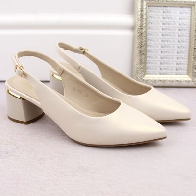 7. Sandały eleganckie pełne Sergio Leone W SK439B perłowe