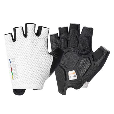 Rękawiczki rowerowe Rockbros TLS004 ROAD TO SKY krótkie amortyzujące L - białe