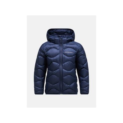 Kurtka puchowa juniorska Peak Performance Jr Helium Down Hood Jacket kolor granatowy
