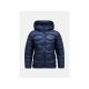 Kurtka puchowa juniorska Peak Performance Jr Helium Down Hood Jacket kolor granatowy