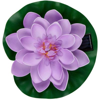 3. LAMPA SOLARNA LILIA WODNA 18CM FIOLET