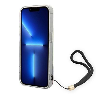 4. Etui Guess Flower Strap na iPhone 14 Pro - niebieskie