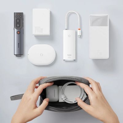 12. Baseus EasyJourney Series mała torba podróżna pokrowiec etui na telefon słuchawki i inne drobiazgi szara