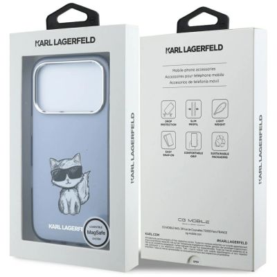 8. Etui Karl Lagerfeld IML Choupette Body   Sketch Print MagSafe na iPhone 17 Pro / 18 Pro - jasnoróżowe