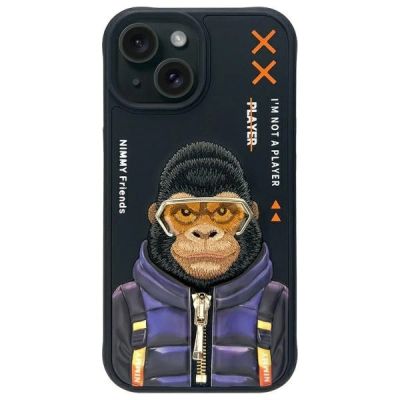 Etui Nimmy Cool&Cute 2.0 Monkey na iPhone 15 - czarne