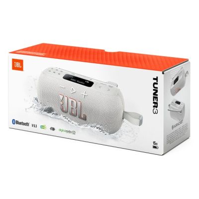 7. Głośnik JBL TUNER 3 (biały, bezprzewodowy, z radiem FM i DAB+)