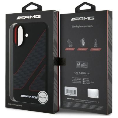 8. Etui AMG Checkered Flag Pattern MagSafe na iPhone 16 - czarne