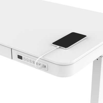 34. Activejet Biurko z elektryczną regulacją wysokości ET119W-C  w kolorze białym. Wymiar blatu 140 x 70 cm.
