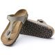 2. Japonki damskie szare-beżowe Birkenstock Gizeh Birko-Flor Nubuck Stone regular szerokie (43391)