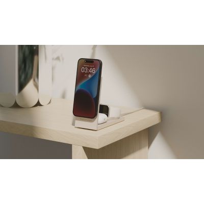 3. Native Union Rise 3-In-1 Qi2 Smartfon Jasny Szary USB Bezprzewodowe ładowanie Wewnętrzna