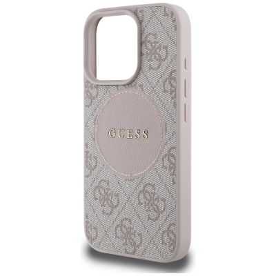 6. Etui Guess 4G Circle Classic Logo MagSafe na iPhone 16 Pro - różowe
